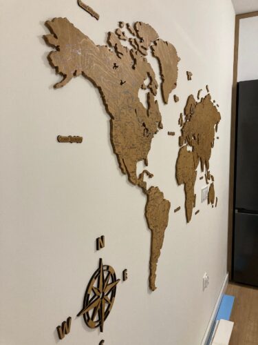 Colored Wooden World Map​ Oak photo review