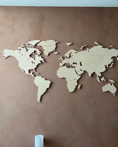 Country Wooden World Map Natural photo review