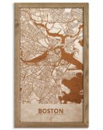 Wooden Street Map of Boston - Urban City Plan 1