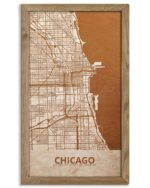 Wooden Street Map of Chicago 1