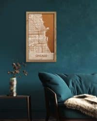 Wooden Street Map of Chicago 3
