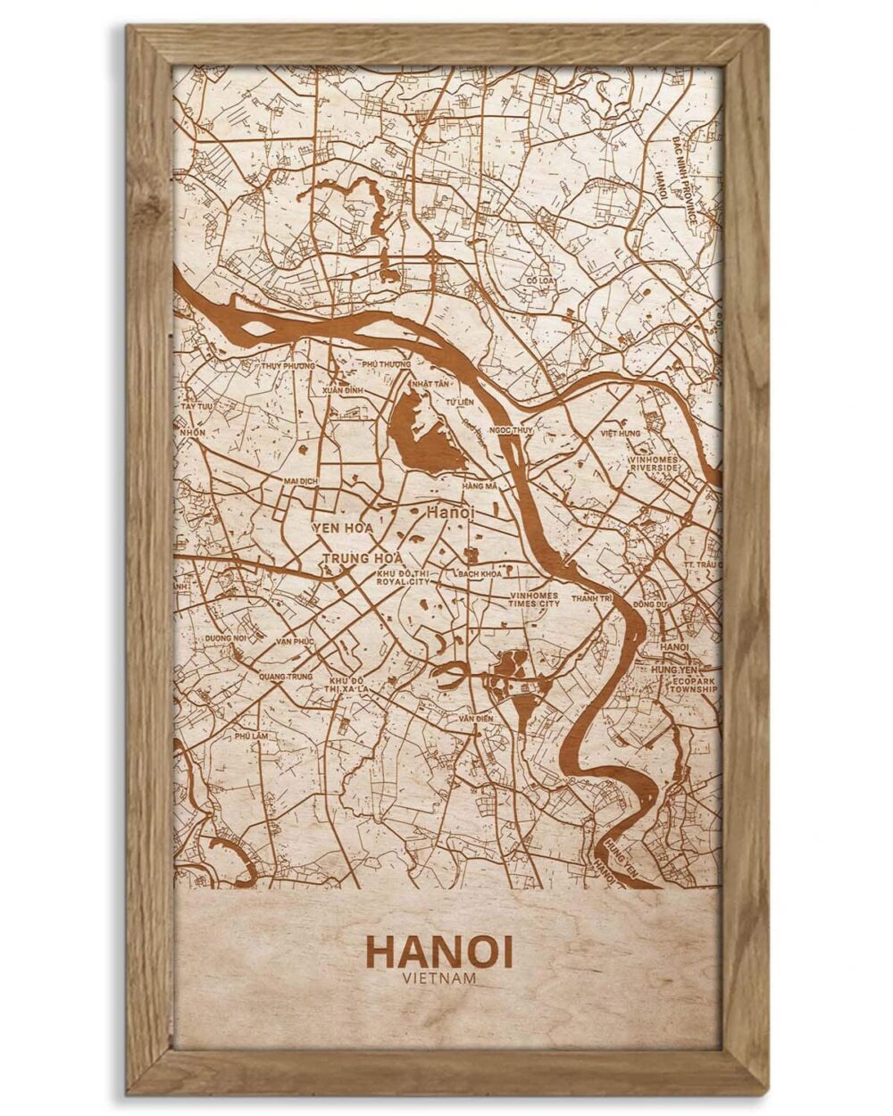 Wooden Street Map of Hanoi - Urban City Plan 5