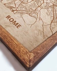 Wooden Street Map of Rome- Urban City Plan 1