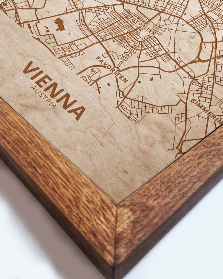 Wooden Street Map of Wien 1