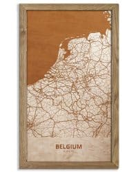 Wooden Map of Belgium, Country Map 1