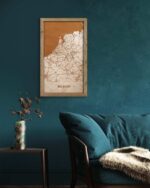 Wooden Map of Belgium, Country Map 3