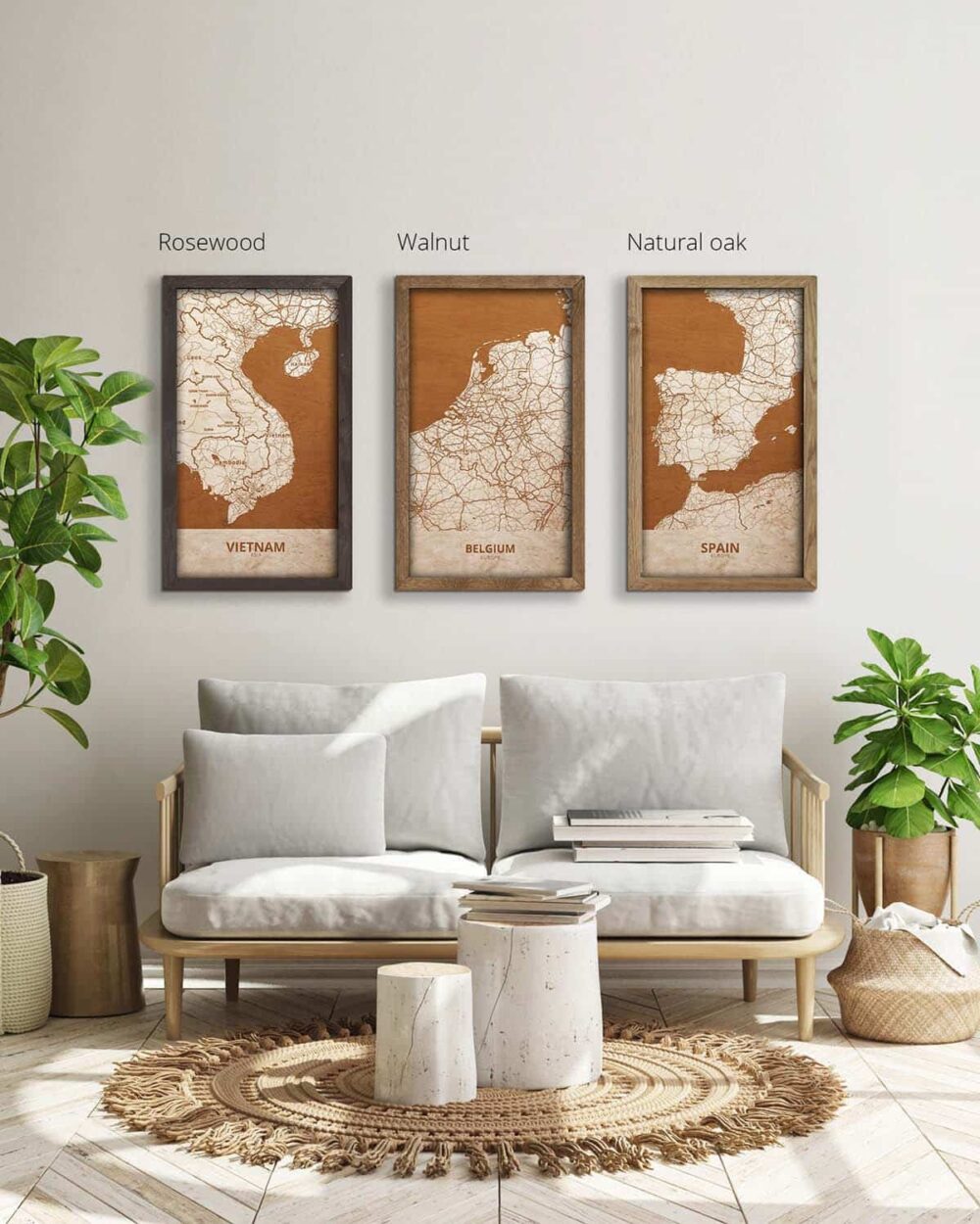 Wooden Map of Belgium, Country Map 5