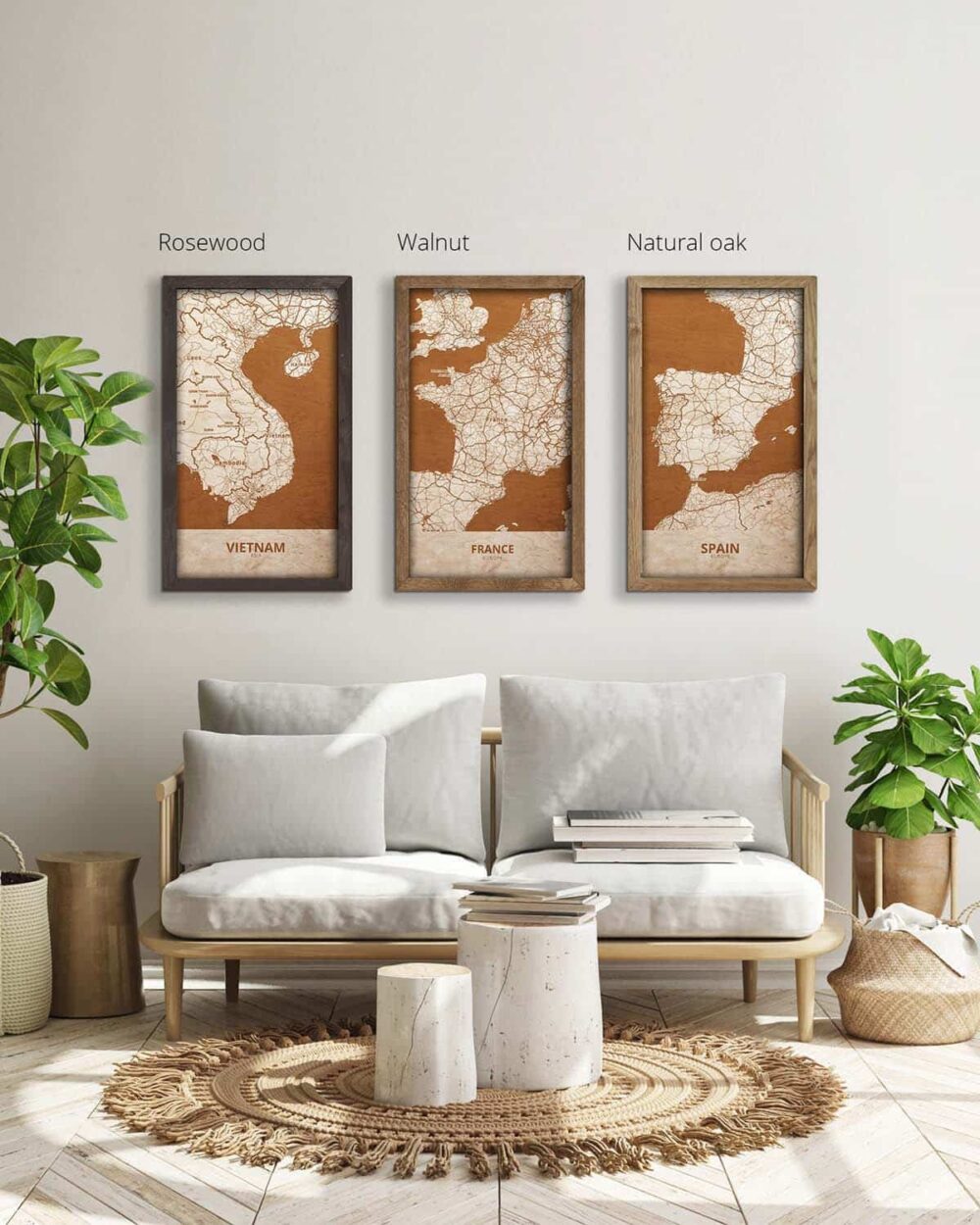 Wooden Map of France, Country Map 5