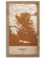 Wooden Map of Greece, Country Map 1