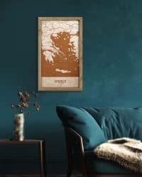 Wooden Map of Greece, Country Map 3