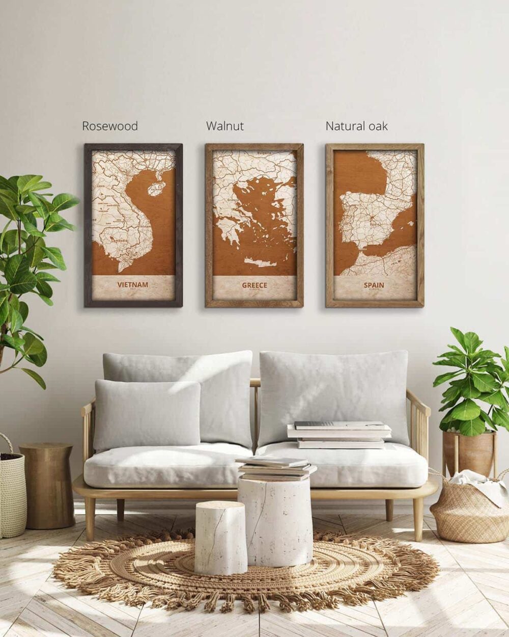 Wooden Map of Greece, Country Map 5