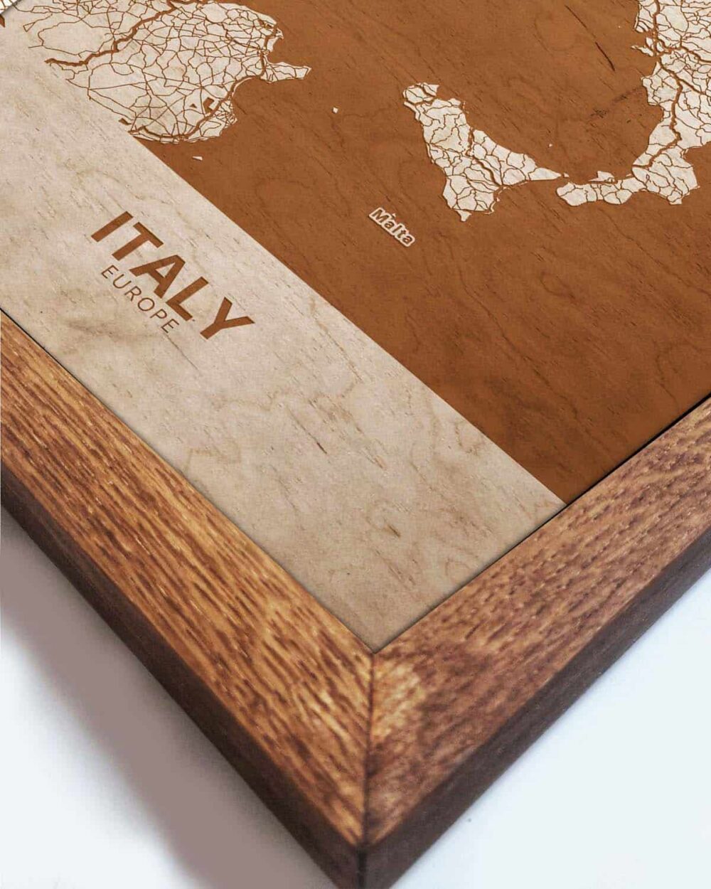 Wooden Map of Italy, Country Map 2
