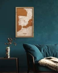 Wooden Map of Spain, Country Map 4