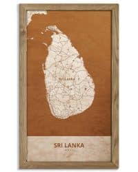 Wooden Map of Sri Lanka, Country Map 3