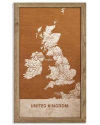 Wooden Map of the United Kingdom, Country Map 3