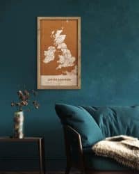 Wooden Map of the United Kingdom, Country Map 4
