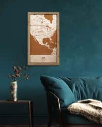 Wooden Map of USA, Country Map 3