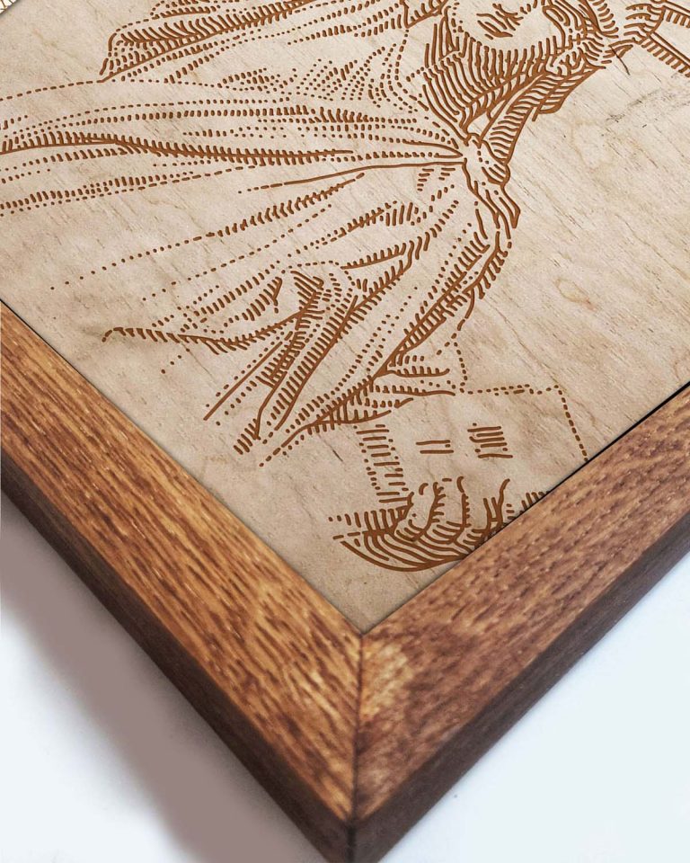 Wooden picture of Statue of Liberty, in an oak frame Birdywing™