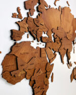 3D Multilayered World Map Rustic Wall Art Walnut