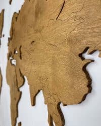 Continents Map Of The World Map Wall Art Oak 2