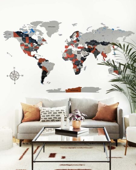 Premium 3d wood world map | RUBY Birdywing®