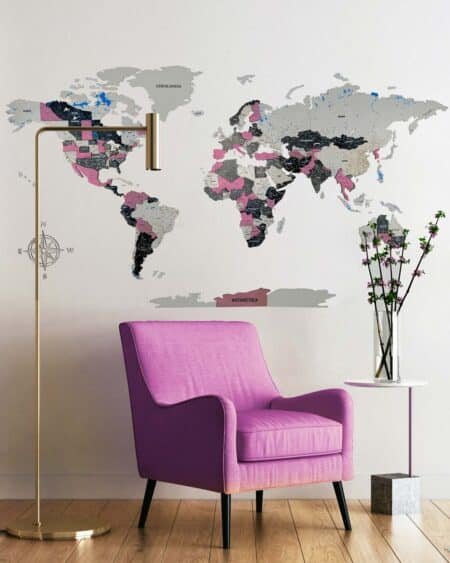 Premium 3d wood world map | ROSE Birdywing®