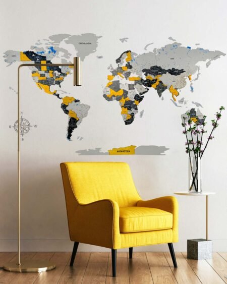 Premium 3d wood world map | SUNSHINE Birdywing®