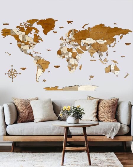 Wooden 3D Wall Map | CREME