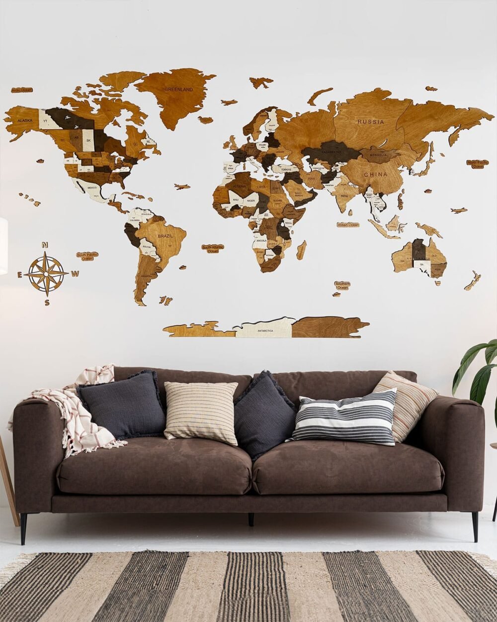 drewniana mapa swiata 3d z drewna mocha 4