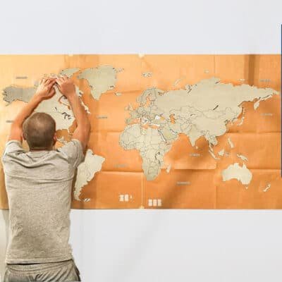 Blank Wooden World Map Natural Large Wall Art