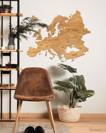 Classic Wooden Europe Map