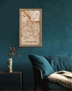 Wooden Street Map of Amsterdam - Urban City Plan 4