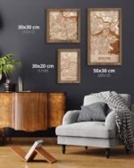 Wooden Street Map of Boston - Urban City Plan 4