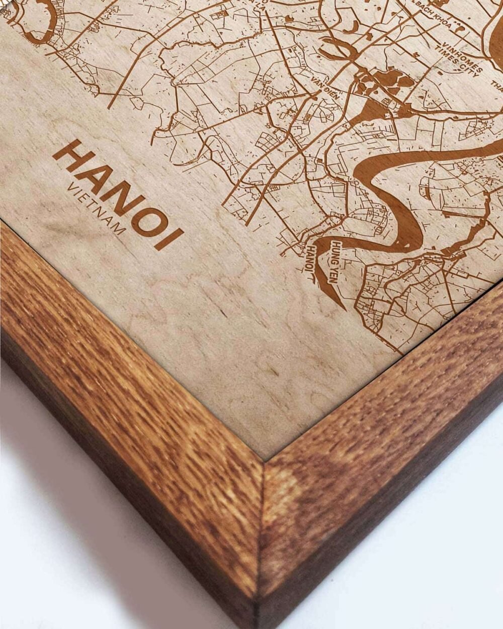 Wooden Street Map of Hanoi - Urban City Plan 1