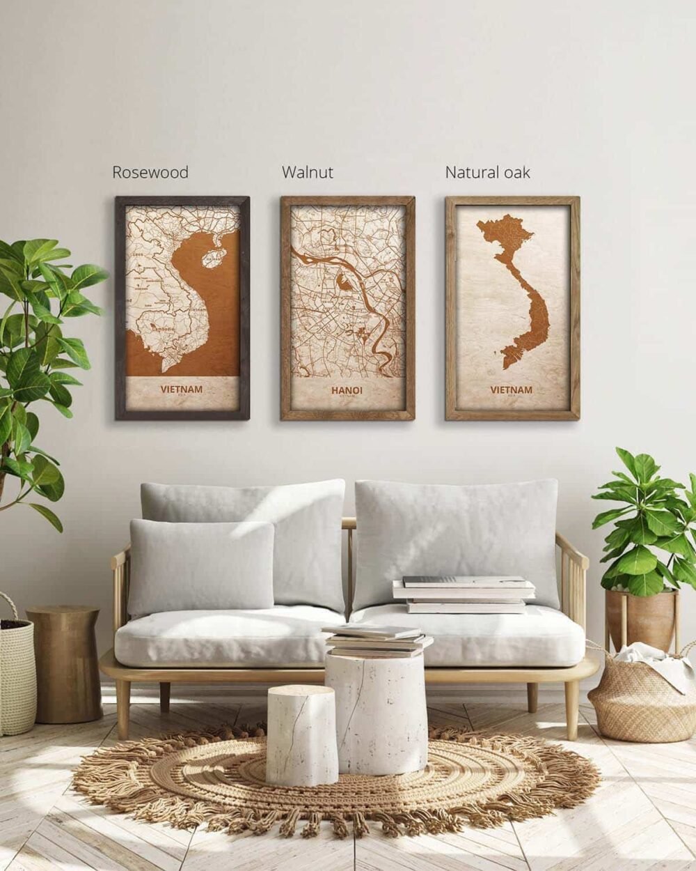 Wooden Street Map of Hanoi - Urban City Plan 4