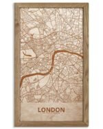 Wooden Street Map of London - Urban City Plan 5
