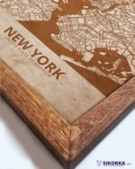 Wooden Street Map of New York - City Urban Plan 1