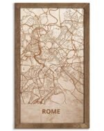 Wooden Street Map of Rome- Urban City Plan 2