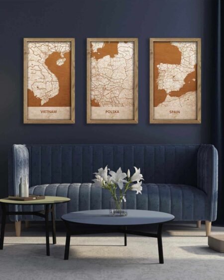 Wooden Map of Poland, Country Map 3