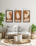 Wooden Map of Sri Lanka, Country Map 4