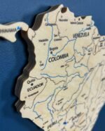 Colored Wooden World Map​ Natural 4