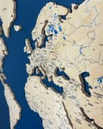 Colored Wooden World Map​ Natural 3