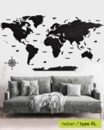 Country World Map Wood Wall Art Heban 4